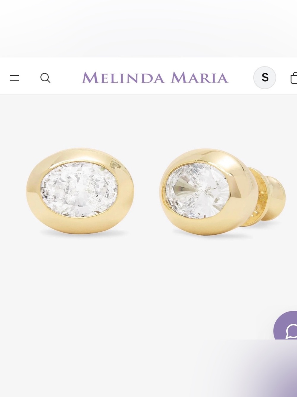 NWT! Melinda Maria She’s A Boss 6mm Gold Oval Stud Earrings